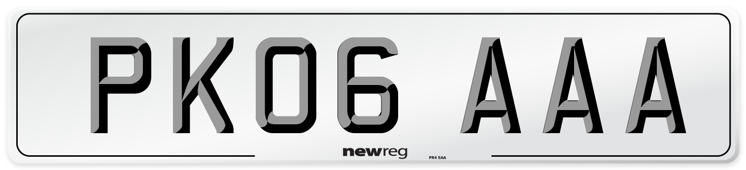 PK06 AAA Number Plate from New Reg